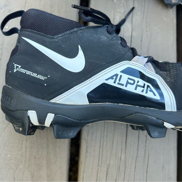 Nike Alpha Menace 3 Shark Black Football Mid Top Cleats | Men’s Size 10 - Picture 7 of 10